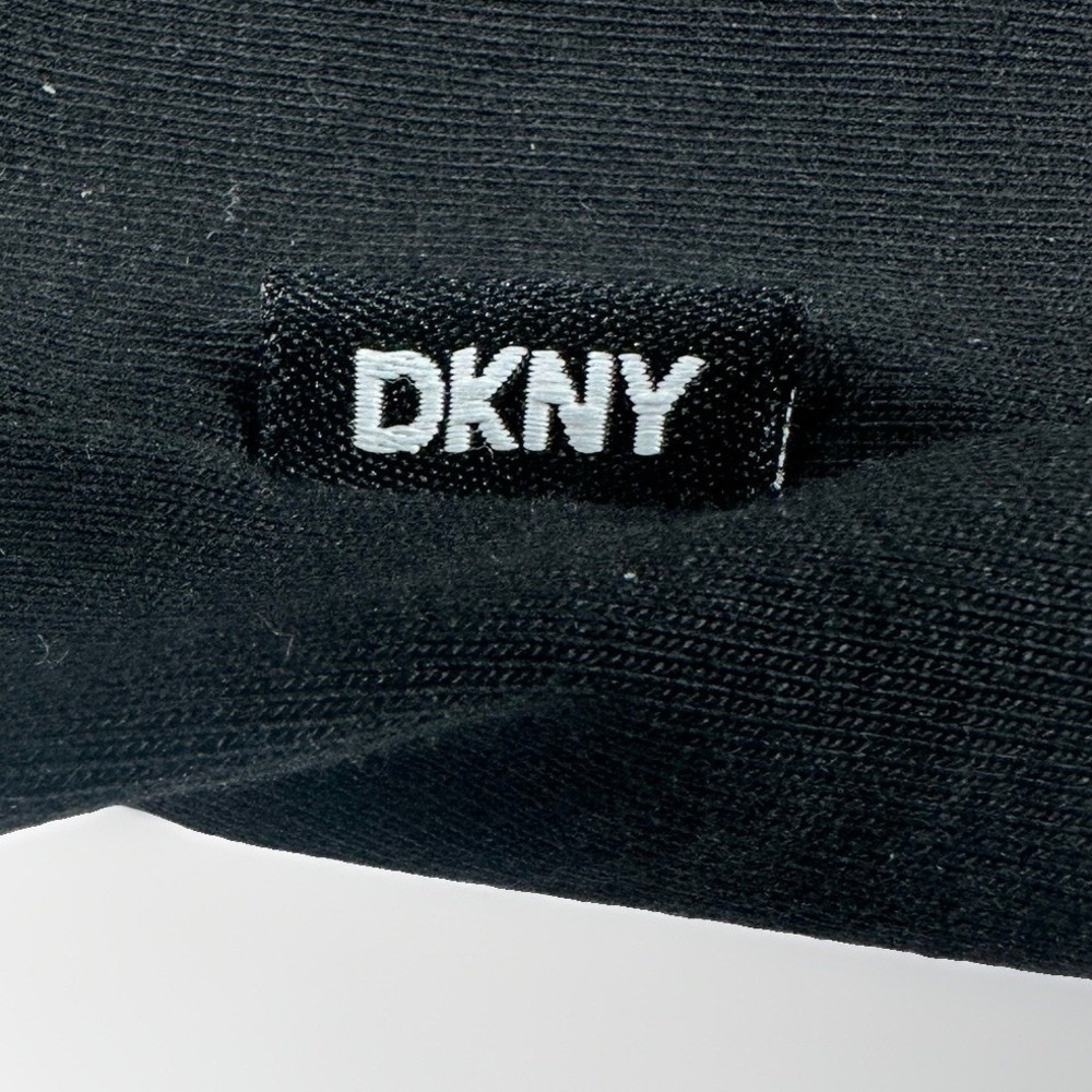 DKNY Men's Polo Shirt M Black/White Geometric Knit 1/4 Zip Short Sleeve - Picture 4 of 6